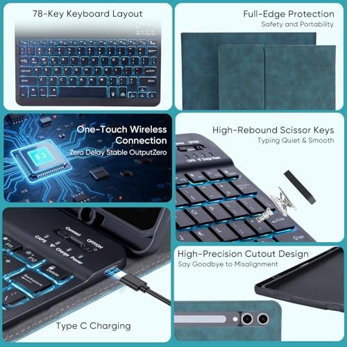 Keyboard Case for Samsung Galaxy Tab S10 Lite/S10 FE/S9 FE 5G 10.9" - Image 3