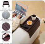 Bamboo Couch Arm Tray Table，Foldable Sofa Armrest Tray Table for Couch，Flexible and Anti-Slip Couch Arm Cup Holder，Portable Sofa Arm Chair Table for Drink,Cups, Eats，Snacks, Phone, Remote - Image 6
