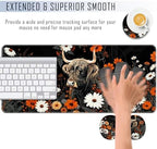 TGFEWYTJYJ Extended Gaming Mouse Pad,Memory Foam Ergonomic Keyboard Mouse Wrist Rest Support Set,Large Desk Mat with Stitched Edges,Non-Slip Base Mousepad Home Office,Highland Cow and Flower - Image 4