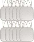 Sweet Home Collection Chair Cushion Memory Foam Pads with Ties Honeycomb Pattern Slip Non Skid Rubber Back Rounded Square 16" x 16" Seat Cover, 12 Count (Pack of 1) by SweetHomeCollection