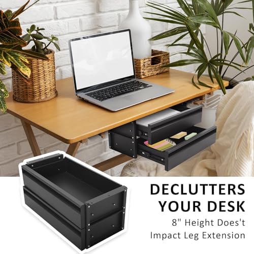 POPMOON 15 inch 2-tier Under Desk Drawer Slide Out Storage Organizer - Image 4