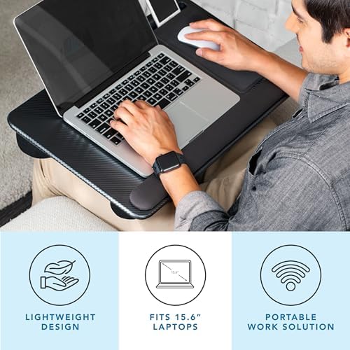 LAPGEAR Home Office Pro Lap Desk - Black Carbon, Fits 15.6” Laptops - Image 2