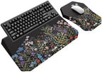 3-in-1 Ergonomic Keyboard Stand with Wrist Rest & Mouse Pad Set, Flower by abcmat