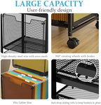 Sbanmao Rolling File Cart with 2 Storage Drawers, Mobile File Cabinet with Wheels, Hanging File Folder Organizer, Under Desk Storage, Printer Stand Utility Cart Filing Cabinet for Home Office,Black - Image 6