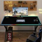 Cacoy 48"x20" RGB XXL Large Gaming Mouse Pad, LED Lighting Mouse Mat, Black - Image 2