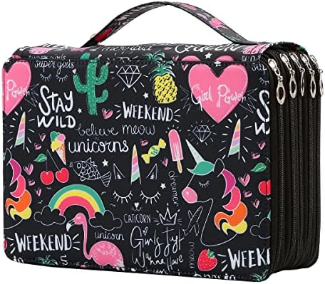 250 Slots Pencil Case 5-Layer Zipped Holder w/Handle by Lbxgap