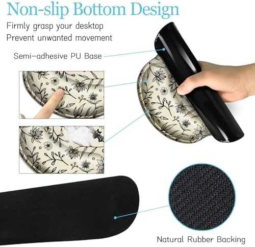 LIMKRIAN Goth Bat Ergonomic Mouse Pad Set, Large Desk Mat for Desktop - Image 5
