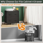 HIGDBFE 4 Drawer Mobile Lateral File Cabinet 23''W for Large Printer - Image 4