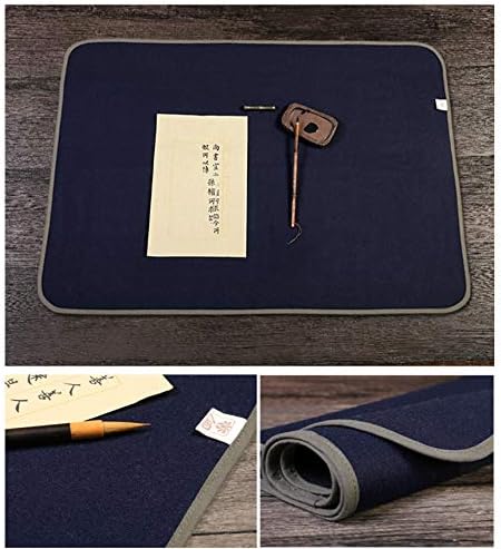 Semli Chinese Calligraphy Mat Sumi Drawing Painting Felt Desk Pad Washable Felt Thin Wool Felt (Blue, 39.3 x 78.7 inch) - Image 5