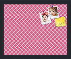 PinPix 16x13 inch Cork Bulletin Board. This Decorative Framed Pin Board Comes with Diamond Pattern in Hot Pink Design and Satin Black. Ideal for Home, Office Decor or School (PinPix-302) by PinPixBulletinBoards