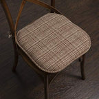 Sweet Home Collection Chair Cushion Memory Foam Pads with Ties Honeycomb Pattern Slip Non Skid Rubber Back Rounded Square 16" x 16" Seat Cover, 4 Pack, Aria Dark Brown - Image 2