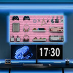 MULSAME Pegboard Combination Kit, Wall Mounted Storage Set with 8 Pegboards & 28 Accessories Hanging, Peg Boards Organizer for Walls Display, Crafts Organization, Kitchen Organizer, 22" x 44" Pink - Image 3