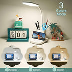 LED Desk Lamp with 10W Wireless Charging & Pen Holder, Snow White - Image 4