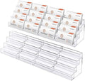 Hoteam Acrylic Business Card Holder for Desk Multiple 16 Slot 4 Tier Large Business Card Organizer Display Rack Clear Plastic Holder Stand for Home(2 Pcs) by Hoteam
