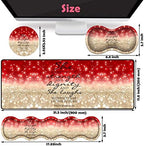 Large Gaming Mouse Pad, Keyboard Wrist Rest + Mouse Wrist Pad + Coaster Combination Set, Memory Sponge Non-Slip Base. Suitable for Office and Home, Red Glitter Quote Proverbs 31-25 - Image 6