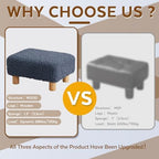 Small Foot Stool Ottoman, Sherpa Footstool Ottoman Foot Rest for Couch, Rectangle Footstools and Ottomans Small for Living Room, Entryway and Bedroom (Navy Blue) - Image 4