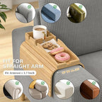 Korser Couch Armrest Table, Sofa Arm Tray with Removable Cup Holder, 2 in 1 Anti-Slip Armrest Tray Table for Couch, Bamboo Foldable Couch Cup Holder for Drinks Snacks Phone Remote Control - Image 6