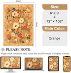 DUKINO 6x9 Area Rugs, Floral Washable Rug for Bedroom Non Slip, Orange - Image 2