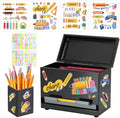 Pencil Dispenser for Classroom & Pencil Holder for Desk with 5 PCS Stickers by SYMDROMIA