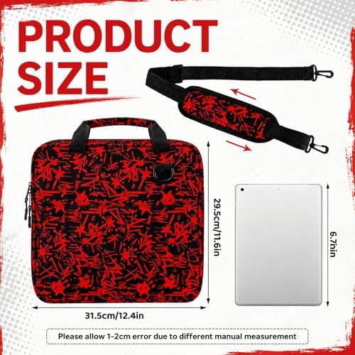Zipper Binder Folder Keeper with Strap 2", 3 Ring, Red, Lightning - Image 2