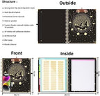 Ospelelf Clipboard with Storage 8.5 X 11，Padfolio Organizer, Spiral Portfolio Letter Size with Notepad, Pen Holder, 5 Extra Folder Divider Pages, Elastic Closure Nurse Office Essentials (Moon) - Image 2