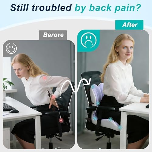 Seat Cushion for Office Chair, Ergonomic Cushion with Lumbar Support Pillow - Image 6
