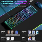 TIDALSOIL RGB Gaming Mouse Pad, 15W Wireless Charger Desk Mat 27.6x11.8 in - Image 5