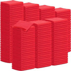 Tenare 100 Pack 12'' x 12'' Microfiber Cleaning Cloths Reusable Cleaning Rags Bulk Microfiber Towels Softer Highly Absorbent Washcloths for House Kitchen Car Window(Red) by Tenare