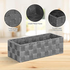 Posprica Woven Baskets, Storage Baskets for Organizing (Set of 8), Cube Baskets Bin Container Matching Storage Boxes Organizers for Pantry, Office, Shelves, Media-room - Image 5