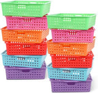 12 Pack Turn‑In Paper Trays for Classroom, Rainbow by Yakydesign