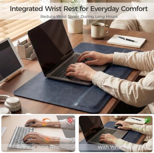 Magnetic Desk Mat System with Wrist Support 80×40cm, Premium Leather Desk Pad with Magnetic Accessories, Waterproof Non-Slip Desk Organizer for Office & Gaming - Image 5