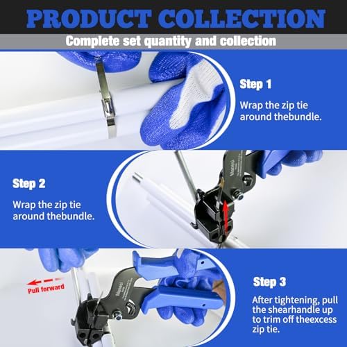 157PCS Heavy Duty 304 Stainless Steel Cable Tie Gun Kit, Includes 150PCS Metal Zip Ties(3 Sizes), Self-Locking, UV & Corrosion Resistant, for Fence, Exhaust Pipe, Chicken Coop, Farm Use - Image 6