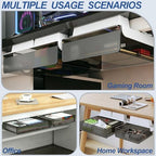 SVNNELP Upgrade Under Desk Drawer for Table with Lip,2 Pack Large & Medium,Slide Out Attachable Drawer for Under Desk Storage Organizer(ClearBlack/LM) - Image 4