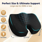 TushGuard Seat Cushion, Memory Foam Office Chair Cushion - Black, Large - Image 2