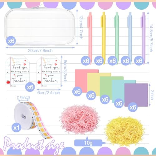 Motiskyy 6 Sets/75 Pcs Back to School Teacher Gifts Idea Kit, Macaron - Image 3