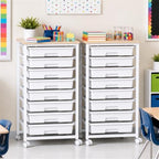 Pipishell Rolling Cart with 8 Drawers for Classroom, Craft & Art Room,White - Image 2