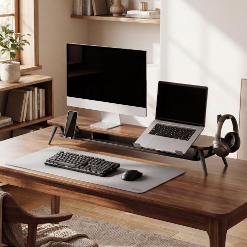 Fenge Desk Pad Mat for Home & Office, 31.5” x 15.7”, Light Grey - Image 5