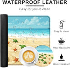 Large Keyboard Mouse Pad Set, Extended Mouse Pad+Keyboard Wrist Rest Support, Memory Foam Ergonomic Easy Typing, 4Pcs (31.5×11.8 in) Desk Pad Set for Office Home,Beach Turtles and Starfish - Image 2