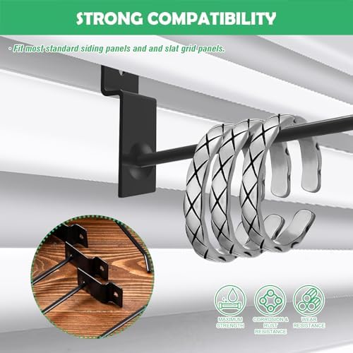 100Pcs Heavy Duty Slat Wall Display Hooks Bulk Set, Slatwall Accessories Pegboard Gridwall Display Hook Slat Wall Shelf Brackets for Retail Home (Black, 6 Inches/15 CM) - Image 6