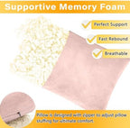 1 MIDDLE ONE 2 Pack Small Pillow, Memory Foam Mini Pillow 11 X 7 Inches for Travel, Sleeping, Nap and Neck, Knee, Lumbar Support, Tiny Cushion for Pet, Dogs (Light Pink) - Image 3