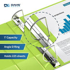 Premium Economy 3-Ring Binder, Spine Label, 1" Round Rings, Green, 6 Pack - Image 2