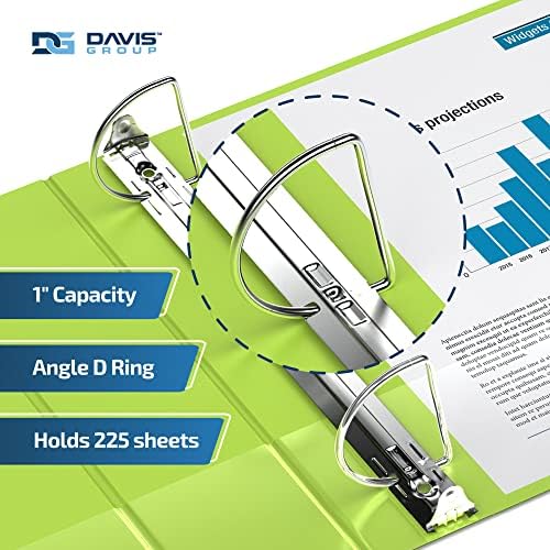 Premium Economy 3-Ring Binder, Spine Label, 1" Round Rings, Green, 6 Pack - Image 2