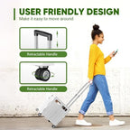 Folding Utility Cart, Portable Rolling Crate Handcart Collapsible Shopping Trolley with Lid, Foldable Tool Box Basket with 4 Rotate Wheels for Grocery, Office, Luggage, School - White - Image 5