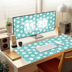 Turquoise Daisy Office Desk Mat 31.5" x 15.7" Desktop Mat PU Leather Large Mouse Pad White Mousepad Non-Slip Table Mat for Girls, Women, Home, Work, Computer, and Gaming - Image 7