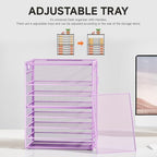 SUBEKYU 9 Tier Paper Letter Tray Desk Organizer with Handles - Purple Metal Mesh File Holder Paper Sorter Desk Organizer for Office Home School, Include 6 Pcs Adjustable Slid Tray, 6 Colors Available - Image 2