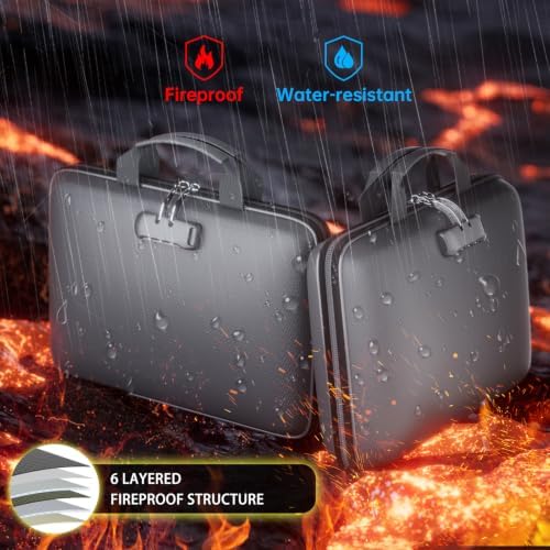 Tamfile Fireproof File Organizer with Lock,Hard Case Fireproof Document Box - Image 2
