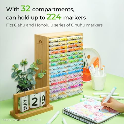 Ohuhu Bamboo Marker Organizer Hold 224 Markers for Honolulu Oahu Series - Image 3