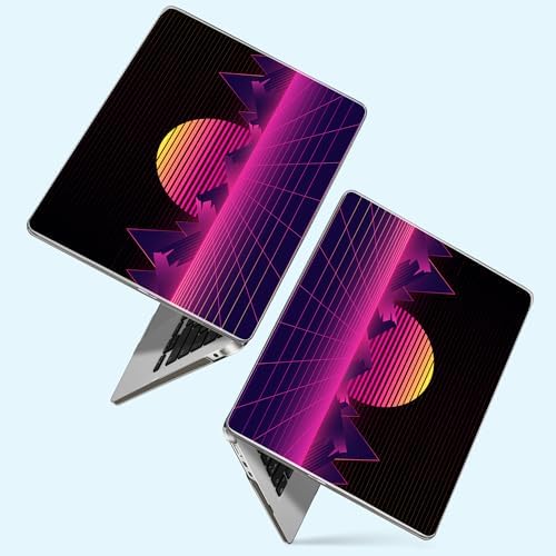 Case for MacBook Air 13.6 Inch M5 2026 M4 (2025) M3 (2024) & M2 (2022) - Aesthetic Clear Hard Shell Skin Ultimate 6-in-1 Bundle with TPU Keyboard Cover, 2X USB-C Adapters, Retro Synthwave - Image 2