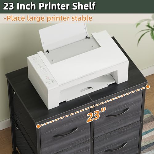 HIGDBFE 4 Drawer Mobile Lateral File Cabinet 23''W for Large Printer - Image 4