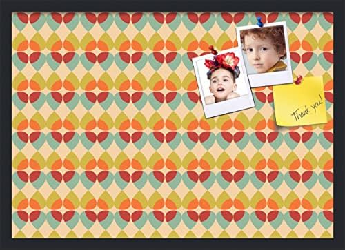 PinPix 27x19 inch Cork Bulletin Board. This Decorative Framed Pin Board Comes with Abstract Pattern in Color Design and Satin Black. Ideal for Home, Office Decor or School (PinPix-564) by PinPixBulletinBoards